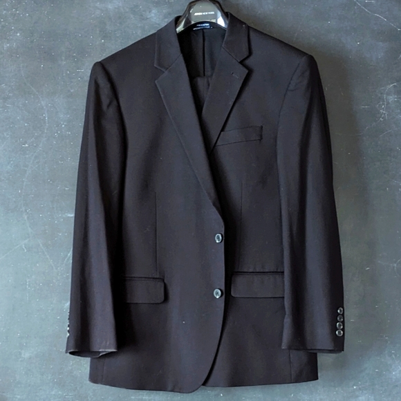 Saddlebred Black Suit Jacket and Slacks 46R 36Wx30L Motion Stretch - Picture 1 of 8